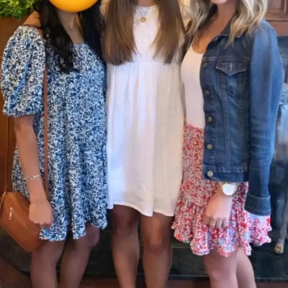 Paloma Blue 100% Silk Mini Skirt Floral 90’s Babydoll Tiered Sz XS - Picture 4 of 8